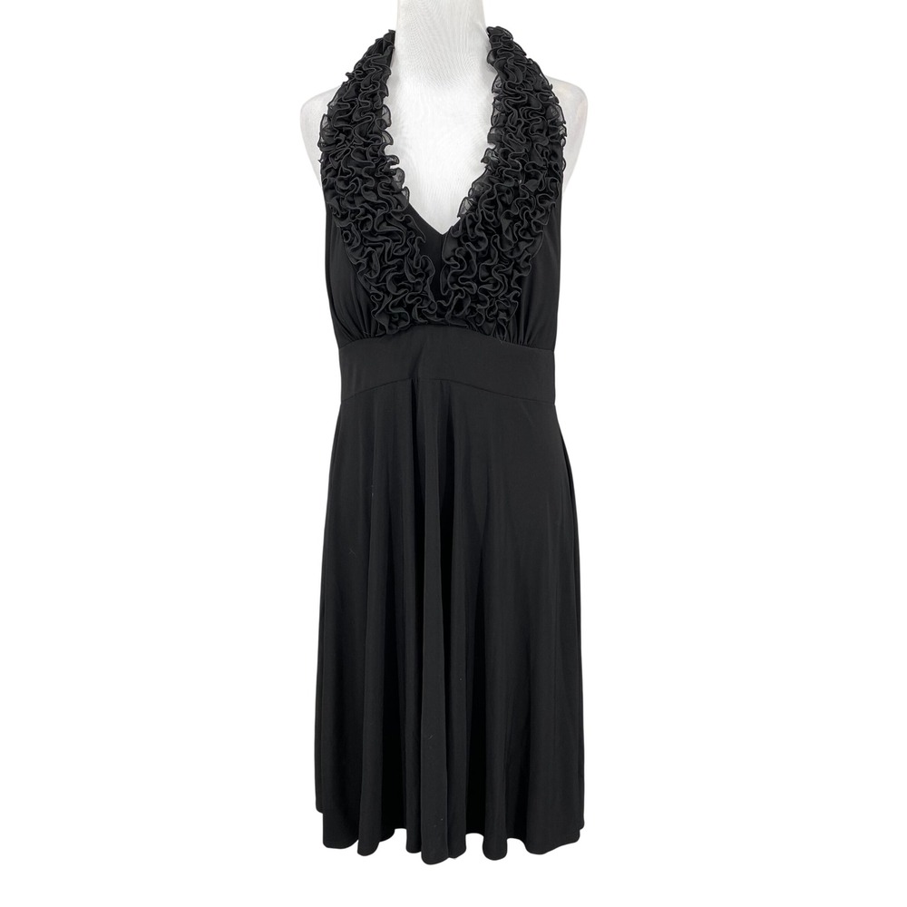 Vintage Dressbarn Black Ruffle Halter Midi Dress Y2K Padded Size
14 Whimsigoth